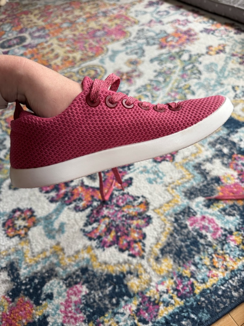 allbirds Women’s Tree Runners Knit Sneaker in Berry Pink - Like new! - Picture 8 of 10